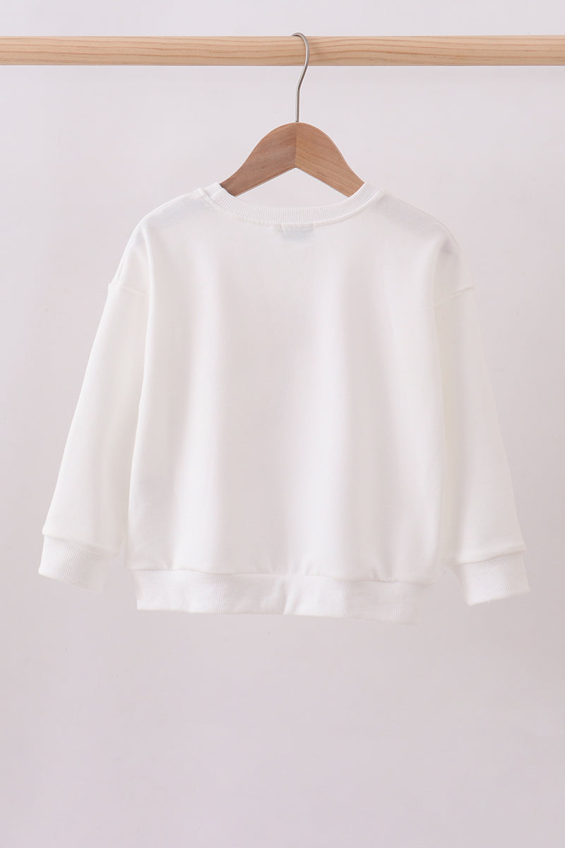 Cream hand-sewn bow mom&me sweatshirt
