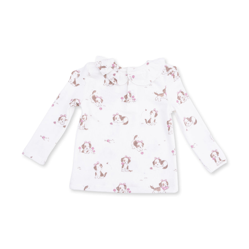 Explorer Puppy Pink - Long Sleeve Ruffle Top and Pant
