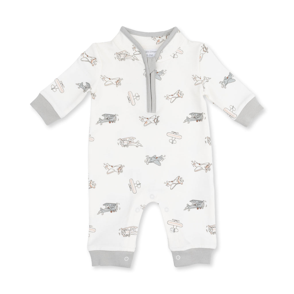 Vintage Airplane Pilots - Zip Neck Romper