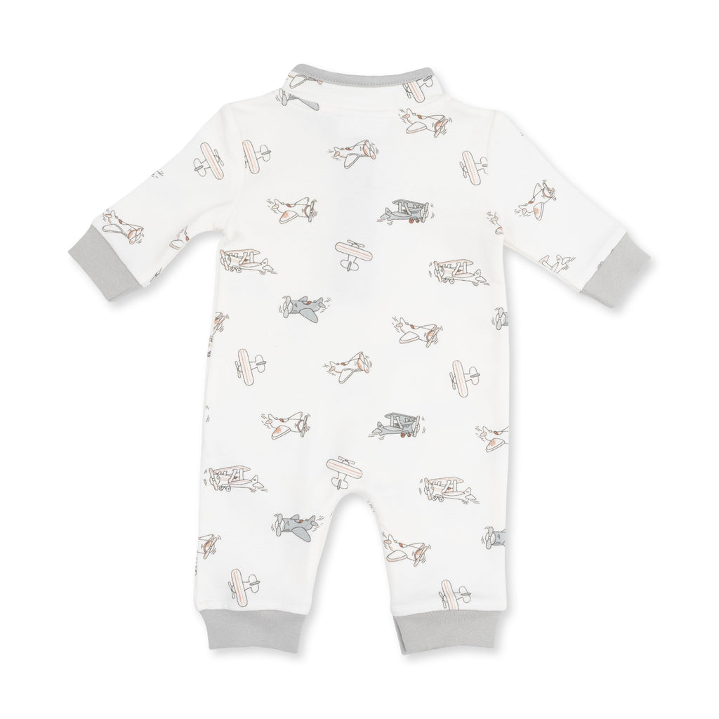 Vintage Airplane Pilots - Zip Neck Romper