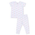 Anna Floral Stripe - Short Sleeve Loungewear Set