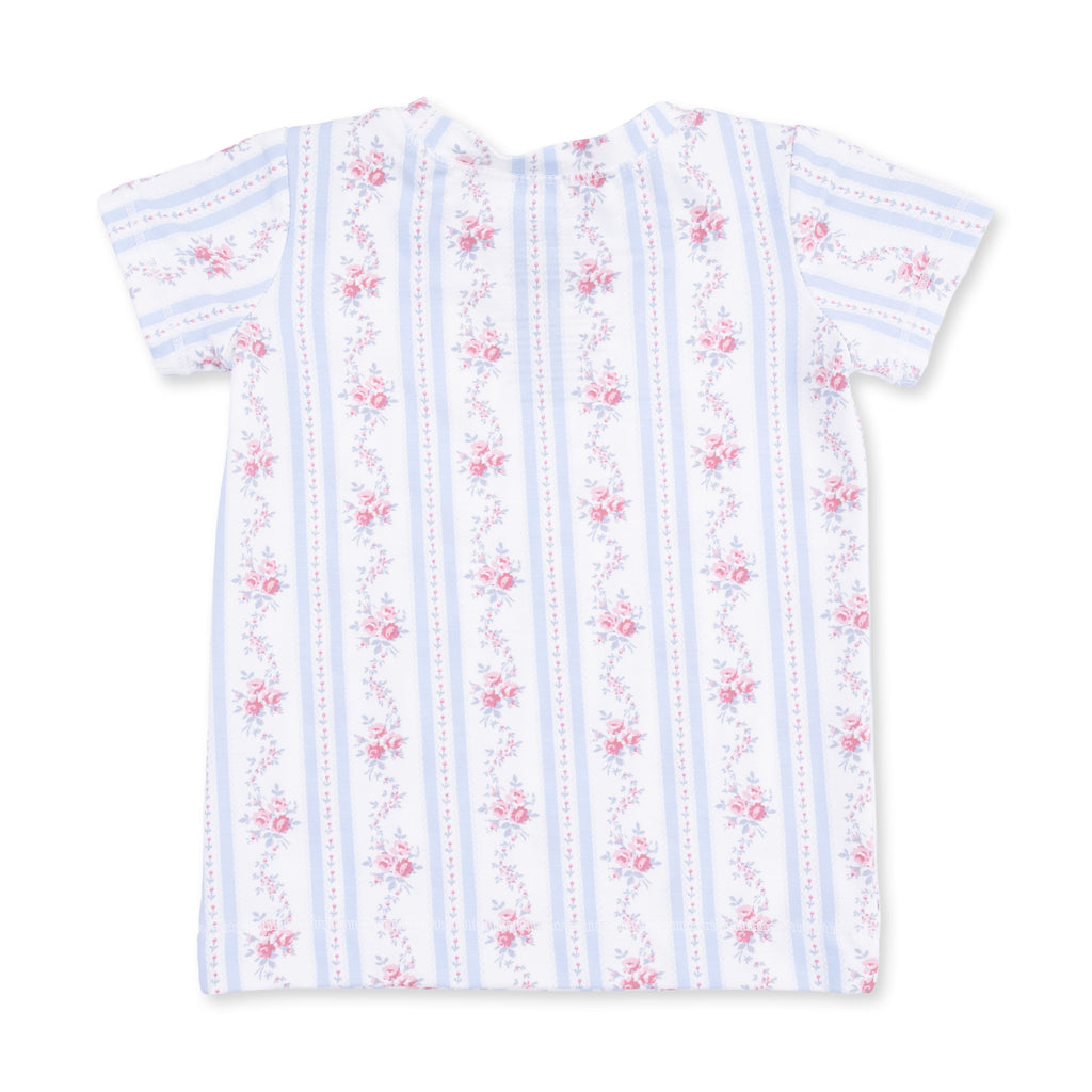 Anna Floral Stripe - Short Sleeve Loungewear Set