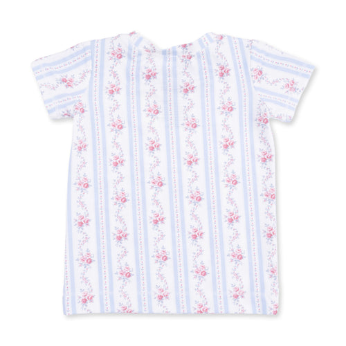 Anna Floral Stripe - Short Sleeve Loungewear Set
