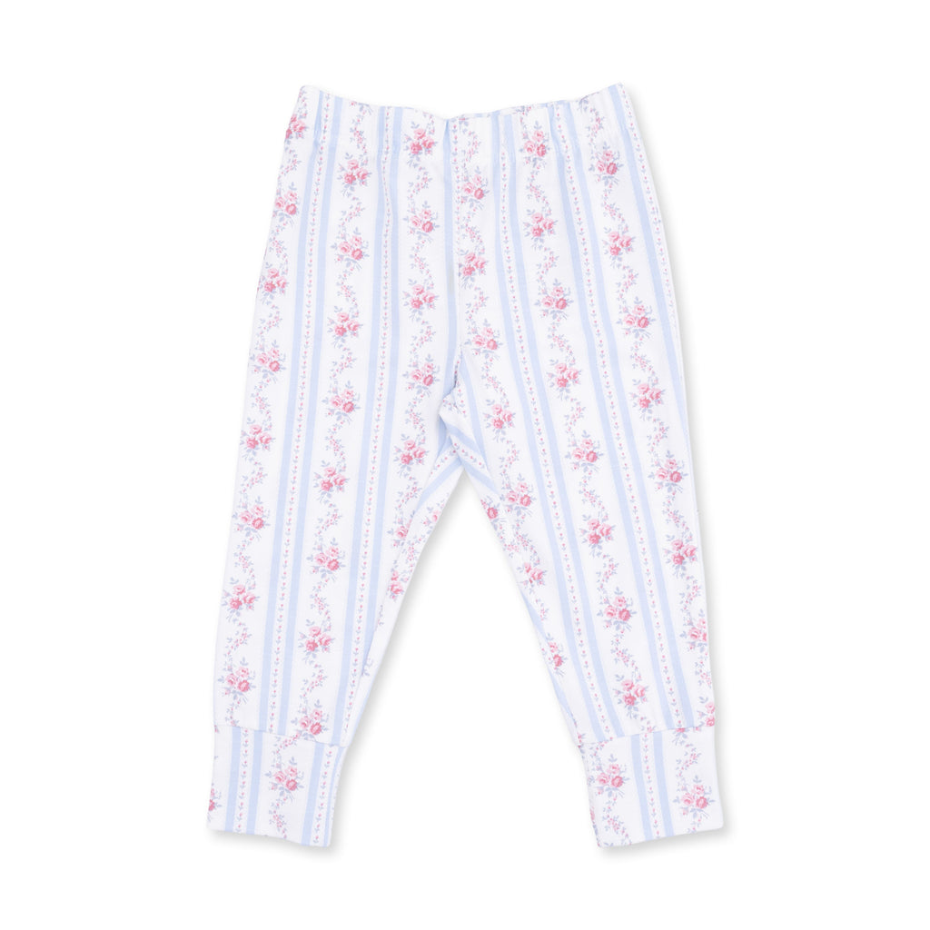 Anna Floral Stripe - Short Sleeve Loungewear Set