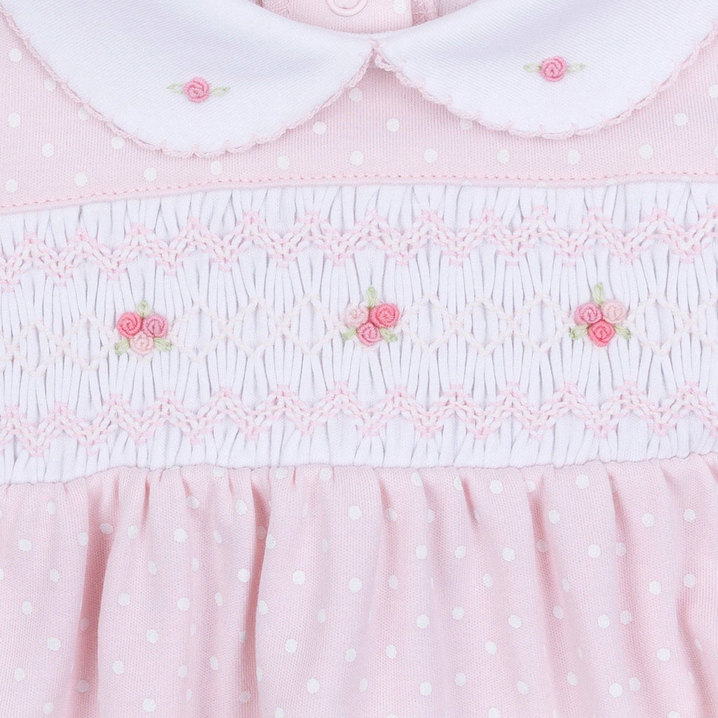 Mia's Classics Smocked Footie - Pink: 9 Months