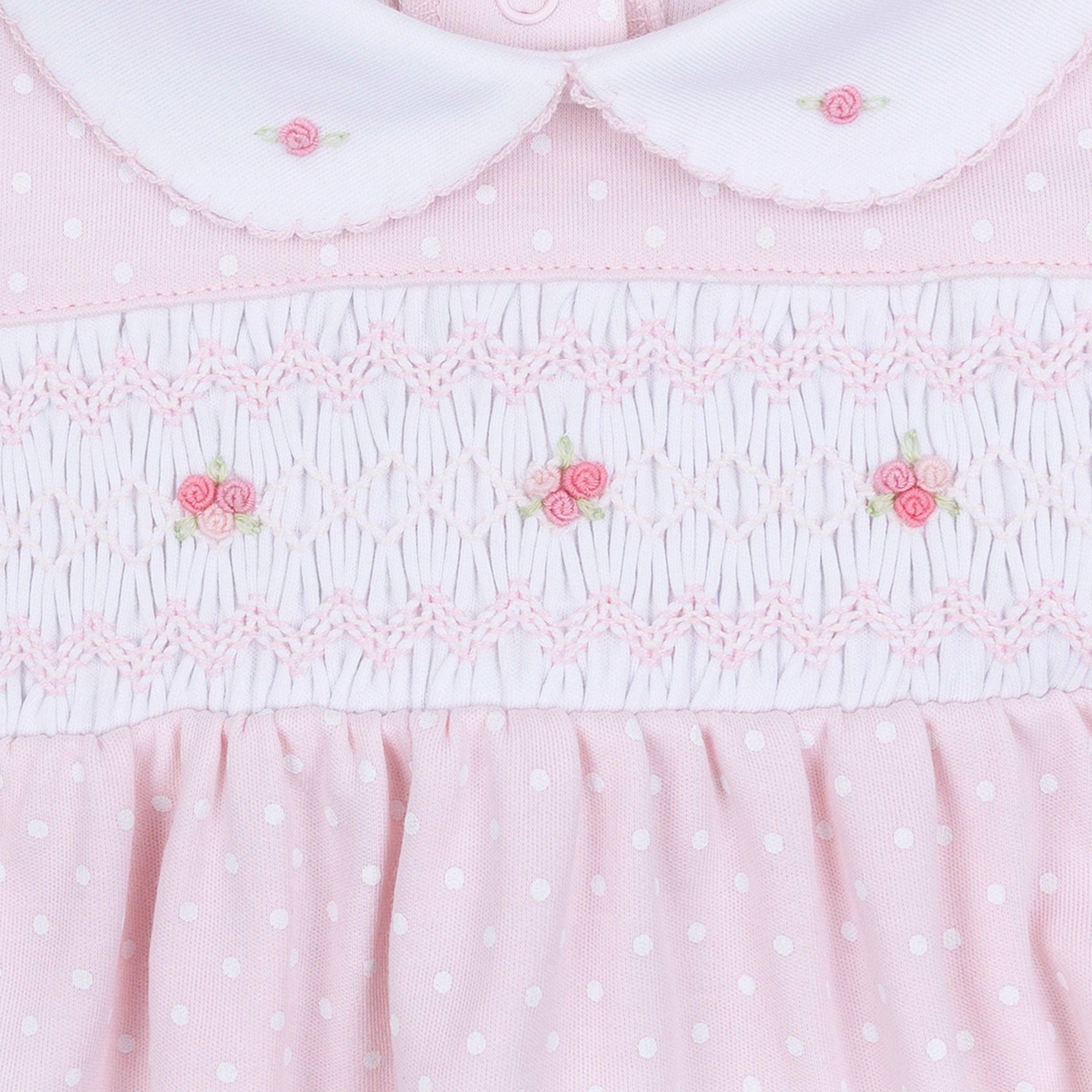 Mia's Classics Smocked Footie - Pink: 9 Months