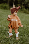 Pumpkin Sweatshirt or Sweatshirt Romper - Cream or Orange