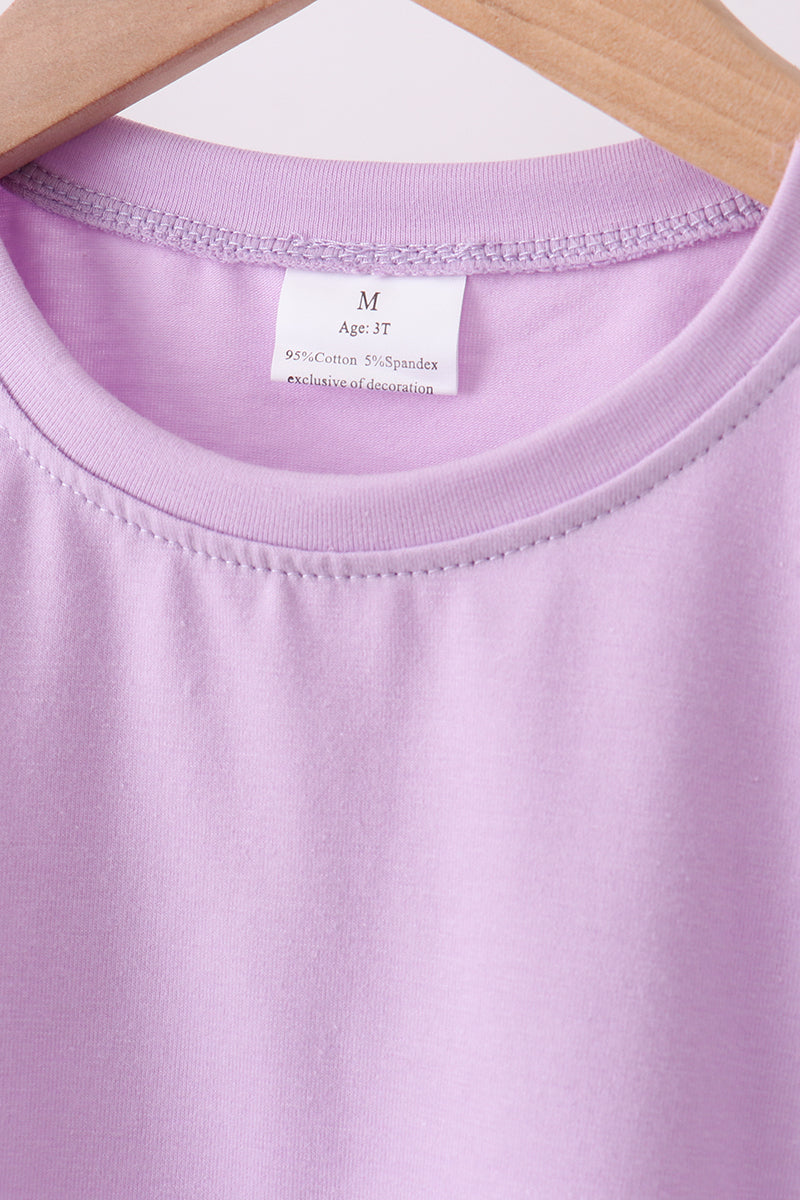 Lavender scalloped mom&me shorts set