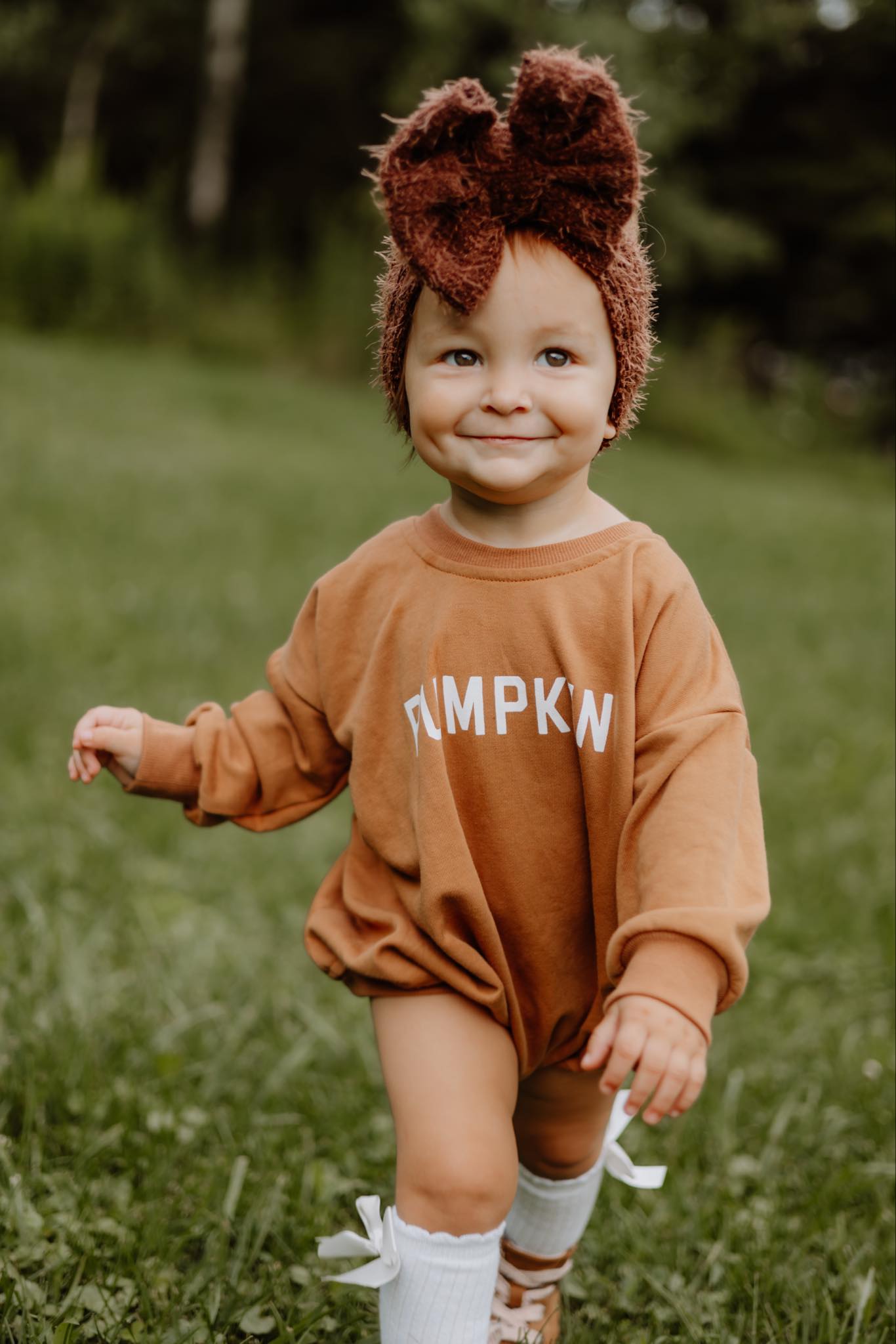 Pumpkin Sweatshirt or Sweatshirt Romper - Cream or Orange