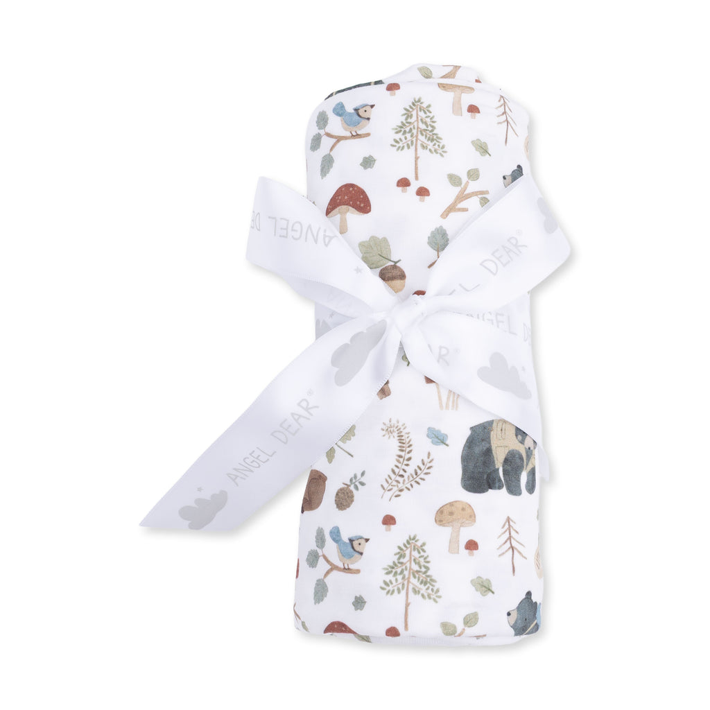 Southern Woodland Animals Green - Swaddle Blanket
