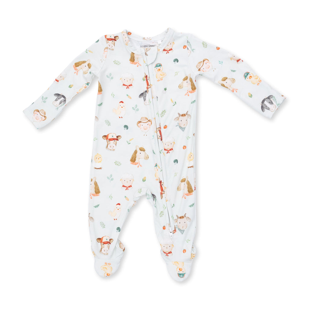 Baby Farm Faces - 2 Way Zipper Footie