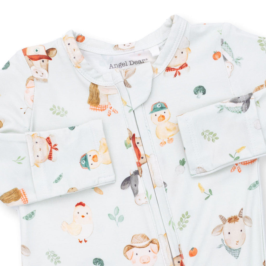 Baby Farm Faces - 2 Way Zipper Footie