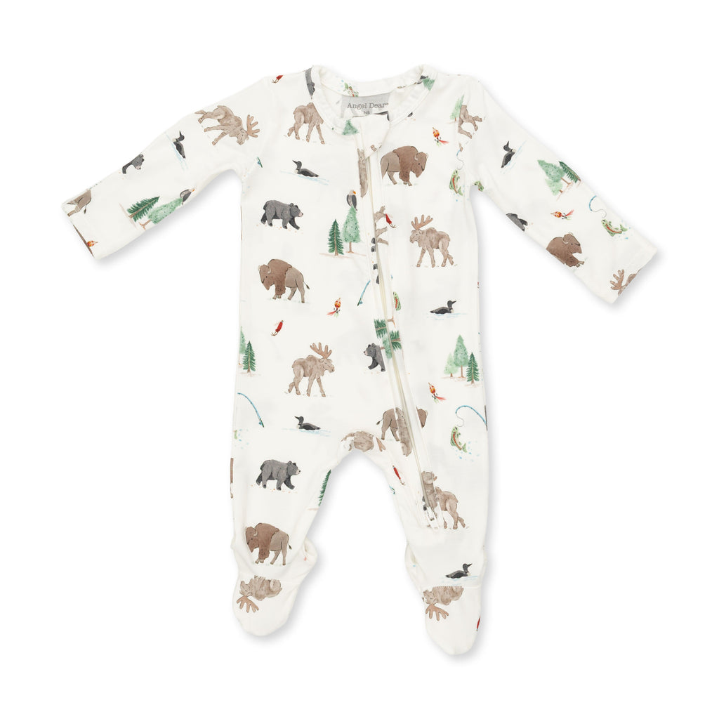 Northern Woodland Animals - 2 Way Zipper Footie