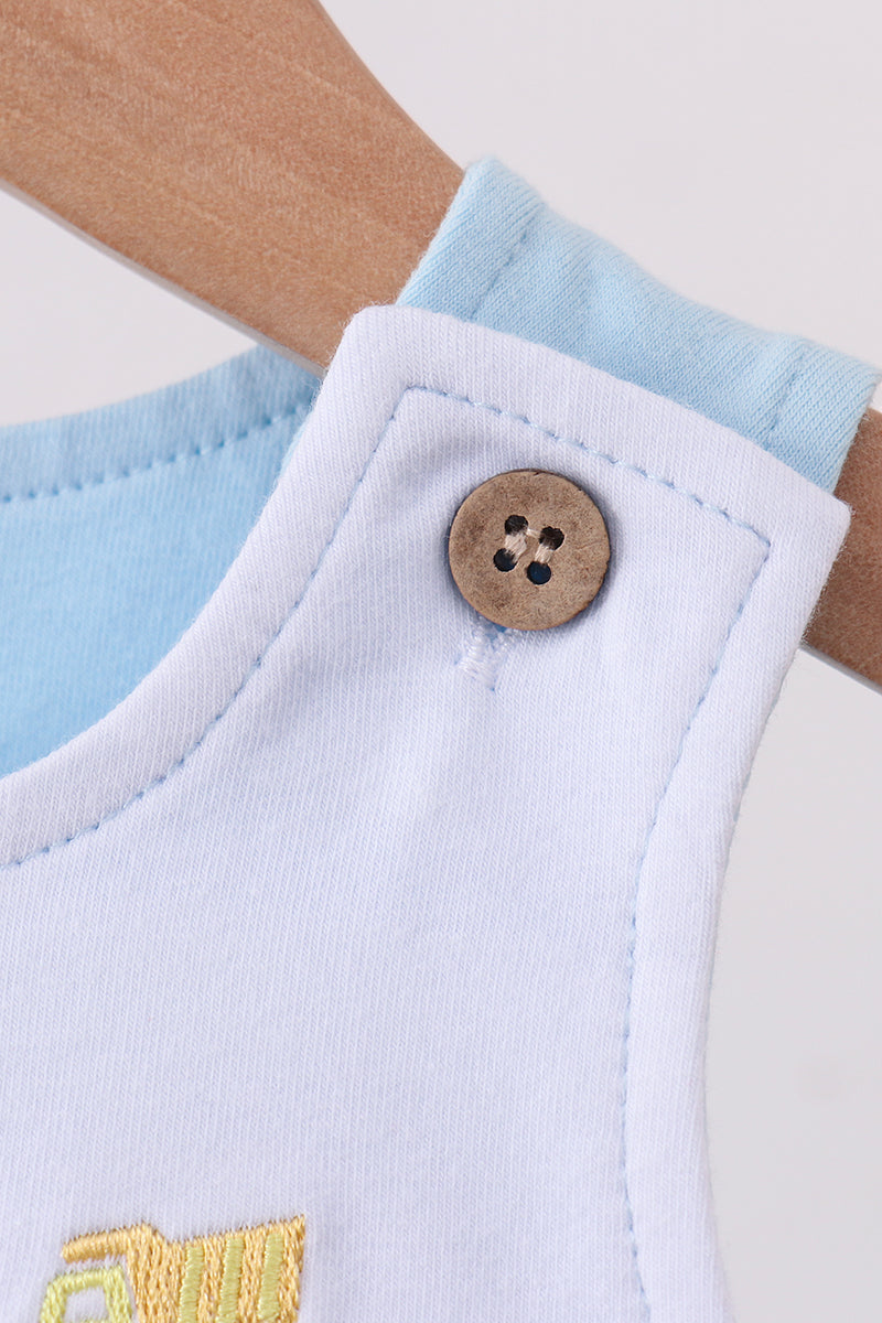 Blue Vehicle Embroidered Bubble