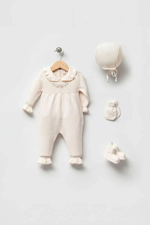 Alicia Cream Newborn Knitwear Coming Home Set (5 pcs)