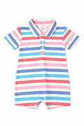 Red, White & Stripe Polo Shorty One-Piece