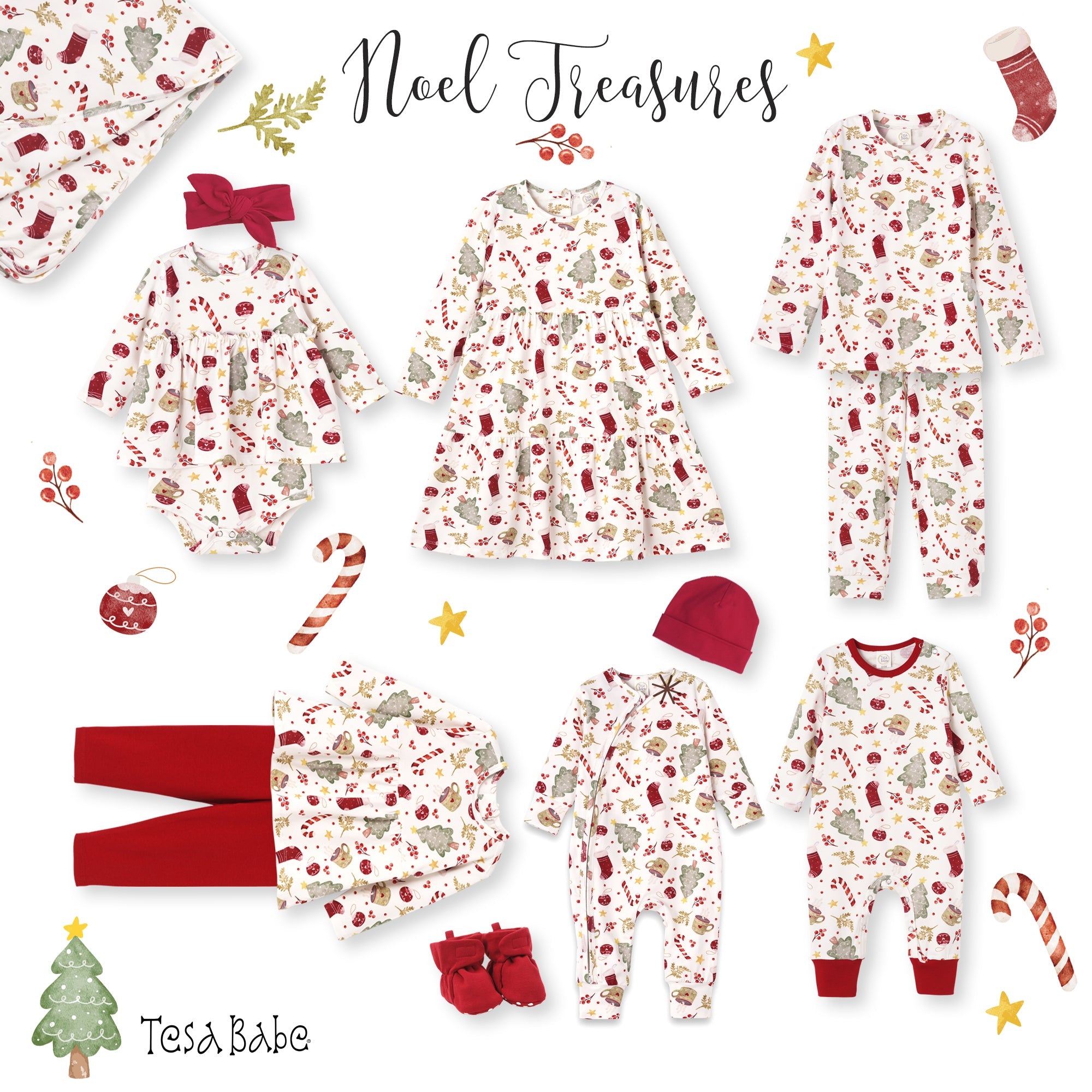 Bamboo Holiday Baby Zip Romper – Christmas One-Piece Pajamas