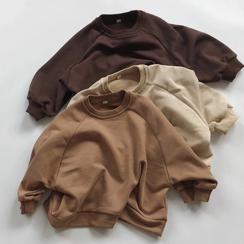 Neutral Cotton Sweatshirt Top
