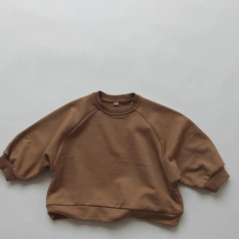 Neutral Cotton Sweatshirt Top