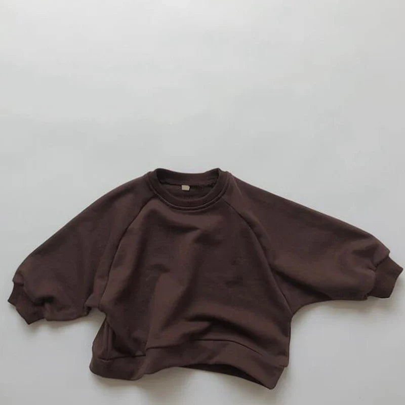 Neutral Cotton Sweatshirt Top