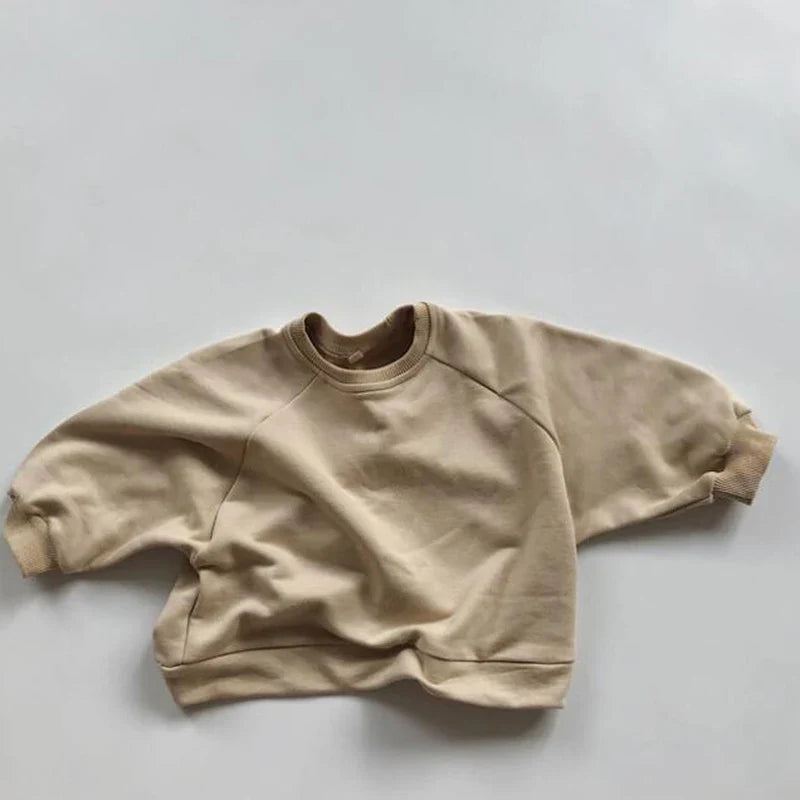 Neutral Cotton Sweatshirt Top