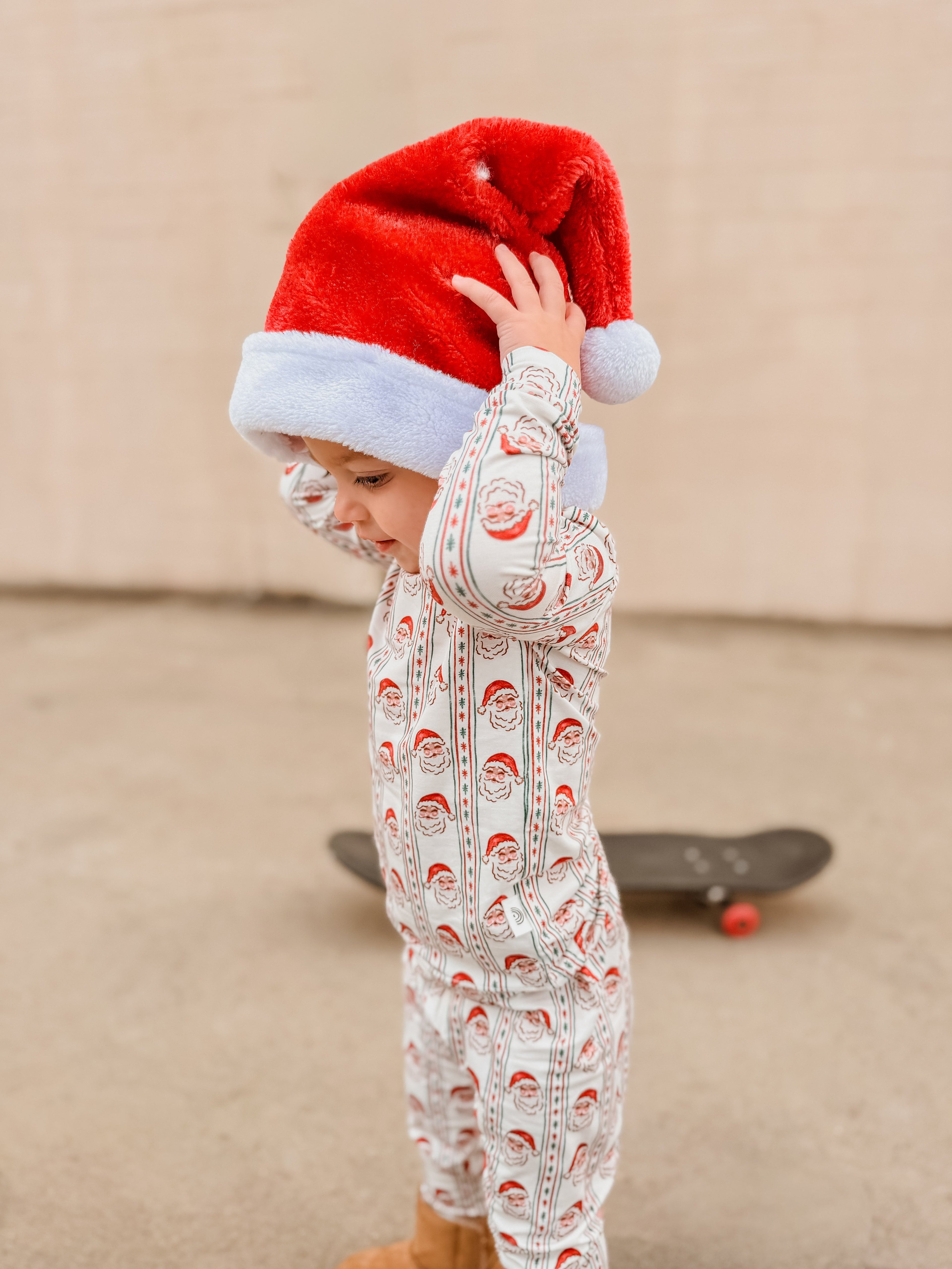 Vintage Santa Bamboo Christmas Pajamas - 2pc Set