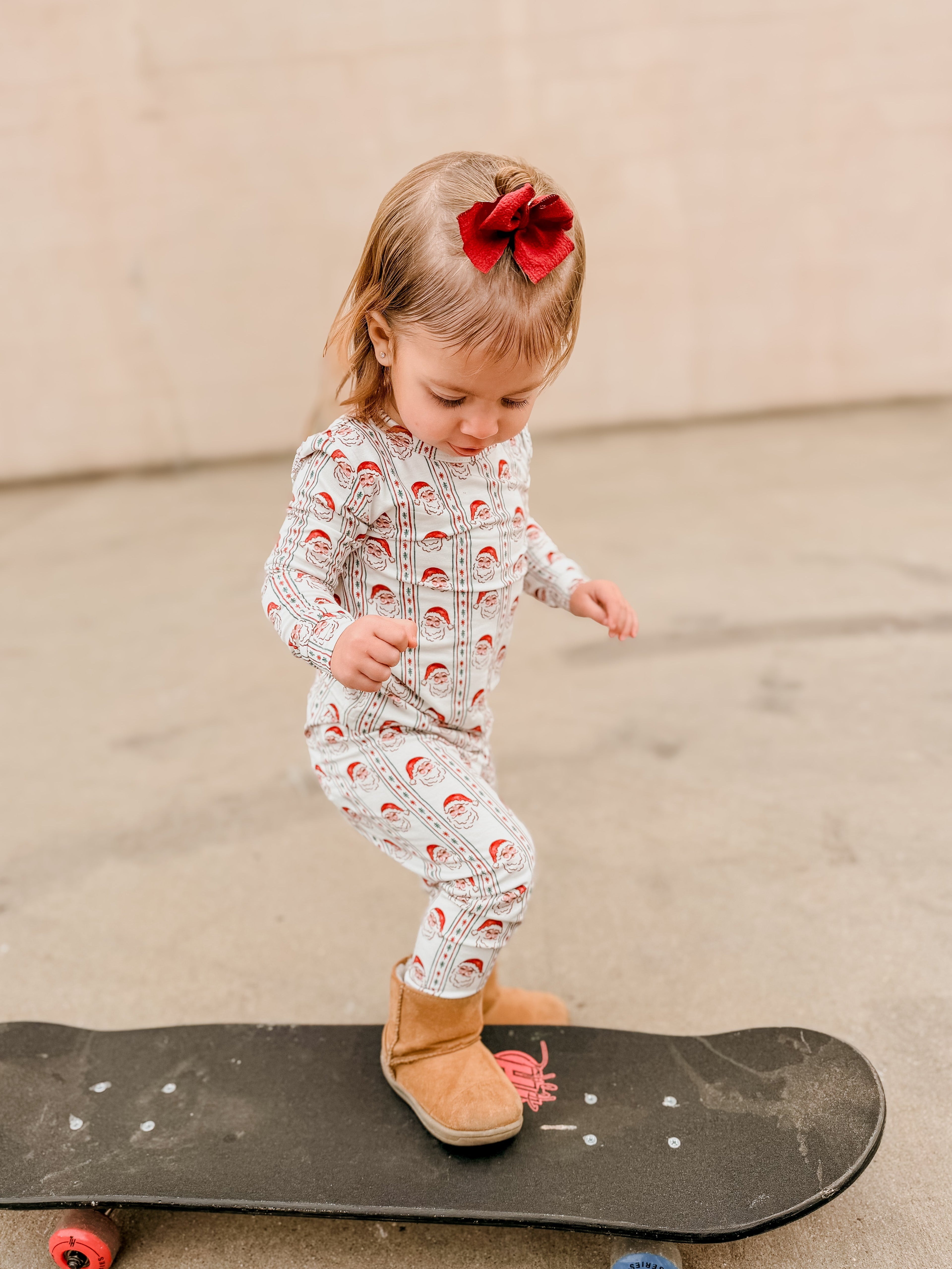 Vintage Santa Bamboo Christmas Pajamas - 2pc Set
