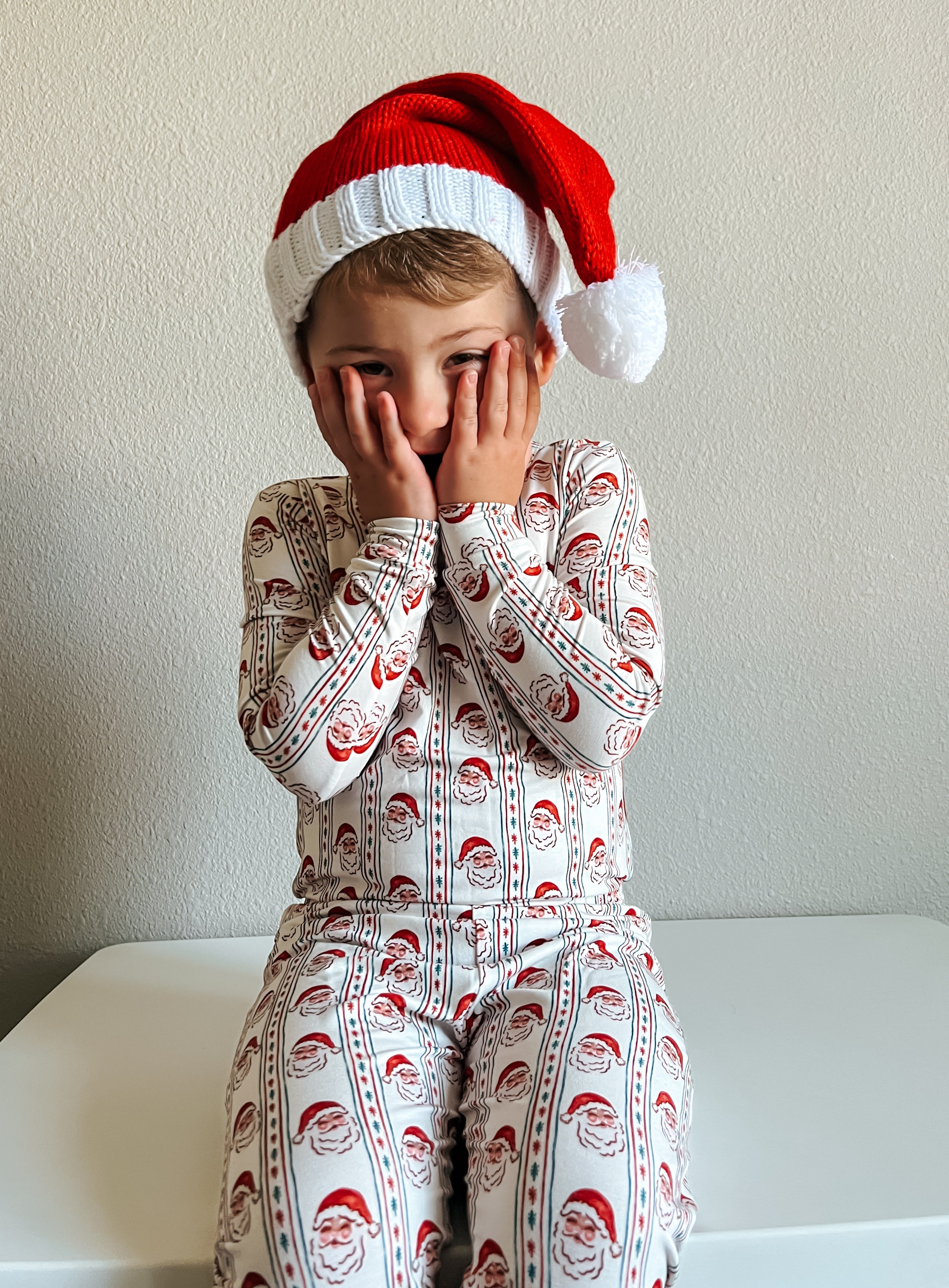 Vintage Santa Bamboo Christmas Pajamas - 2pc Set
