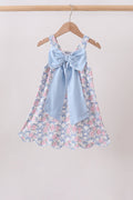 Blue Floral Bow Dress