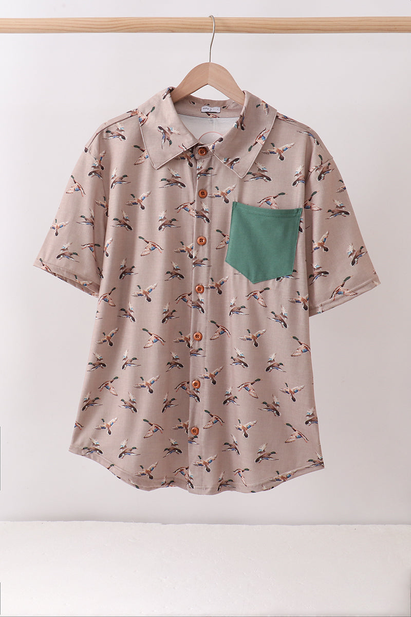 Green Mallard Dad Button Down Shirt