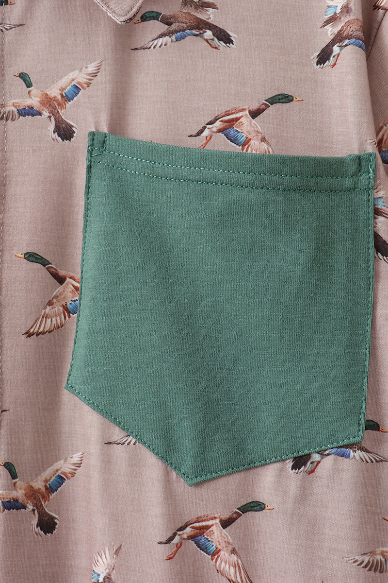 Green Mallard Dad Button Down Shirt