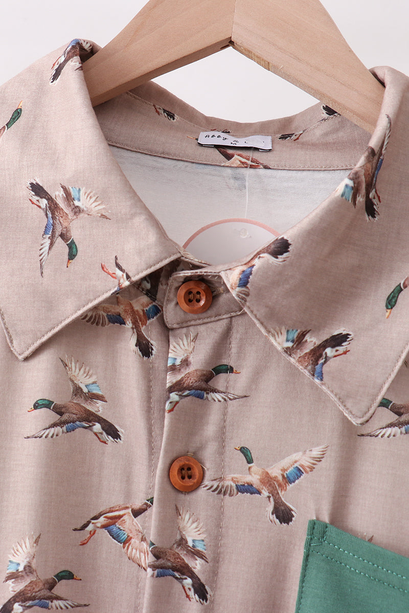 Green Mallard Dad Button Down Shirt