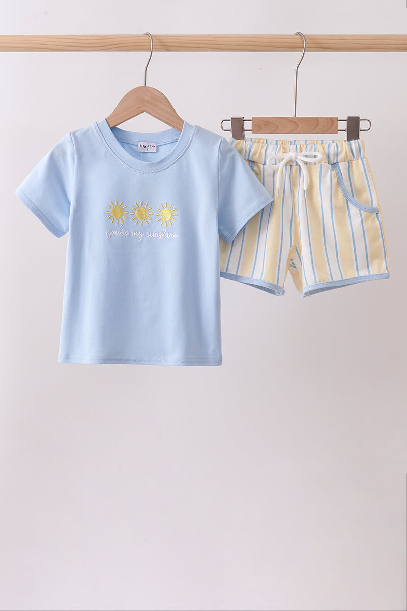 You're my sunshine embroidery Stripe Set