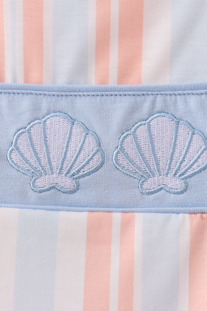 Seashell Stripe Embroidered Jon Jon