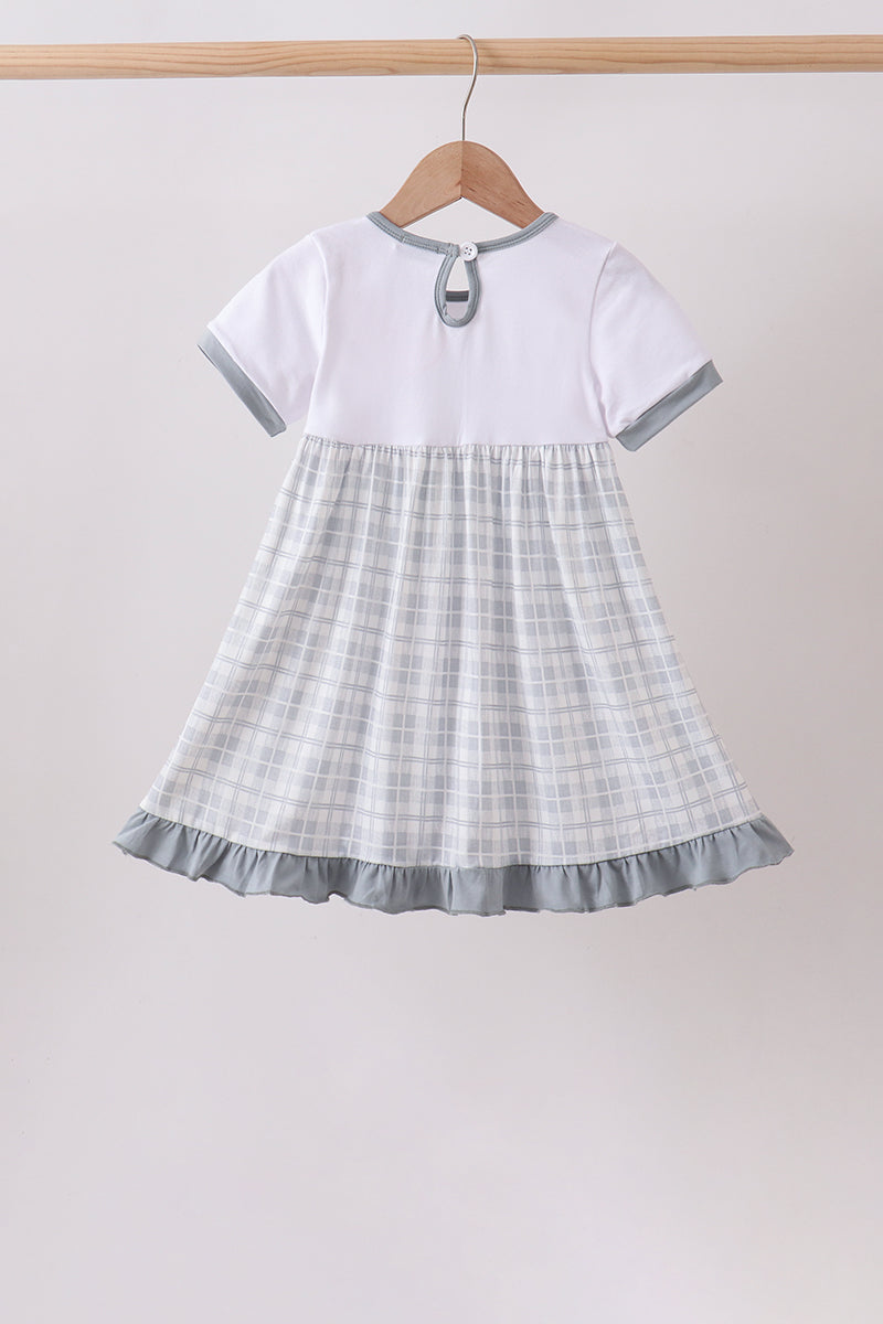 Blue Faith Quote Embroidered Dress