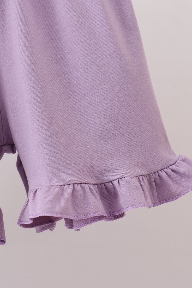 Purple Floral Smocked Bloomer Set