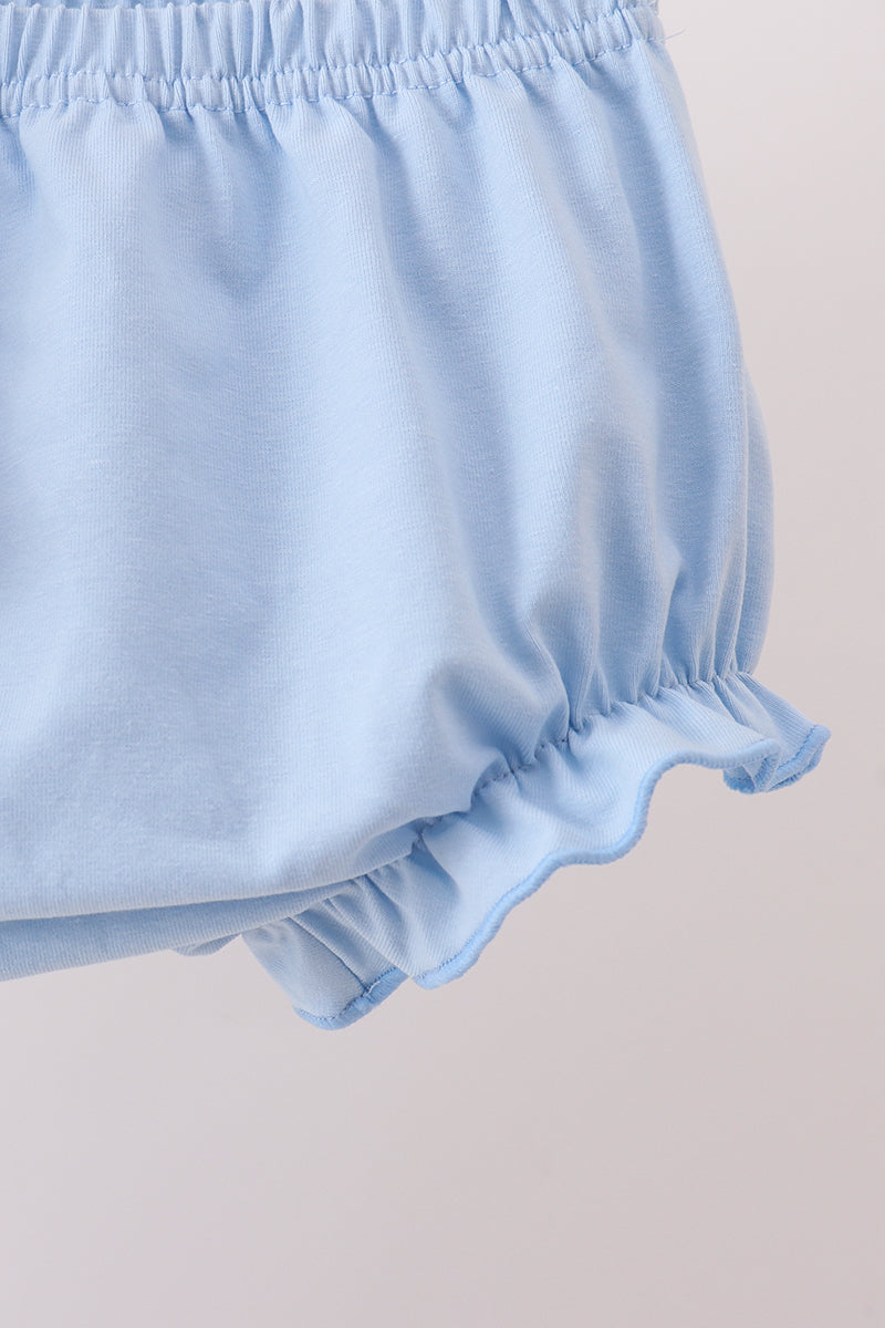 Blue Carousel Embroidered Bloomer Set
