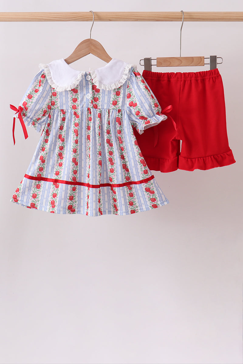 Red Apple Embroidered Set