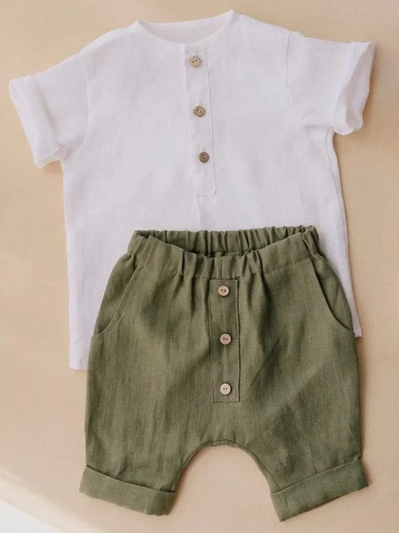 Boys Linen Shorts Outfit