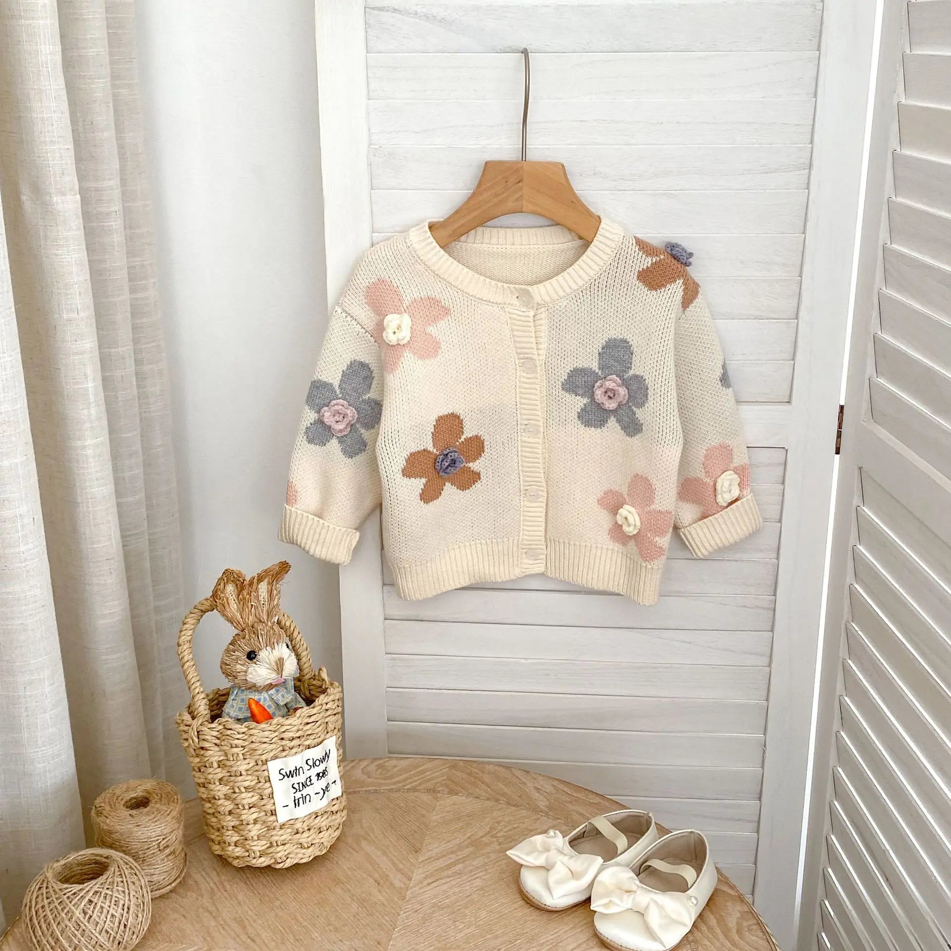 Floral Jacquard Knitted Cardigan