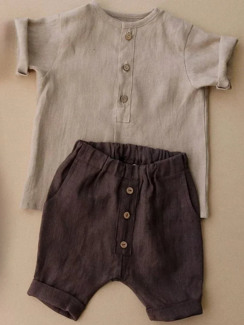 Boys Linen Shorts Outfit