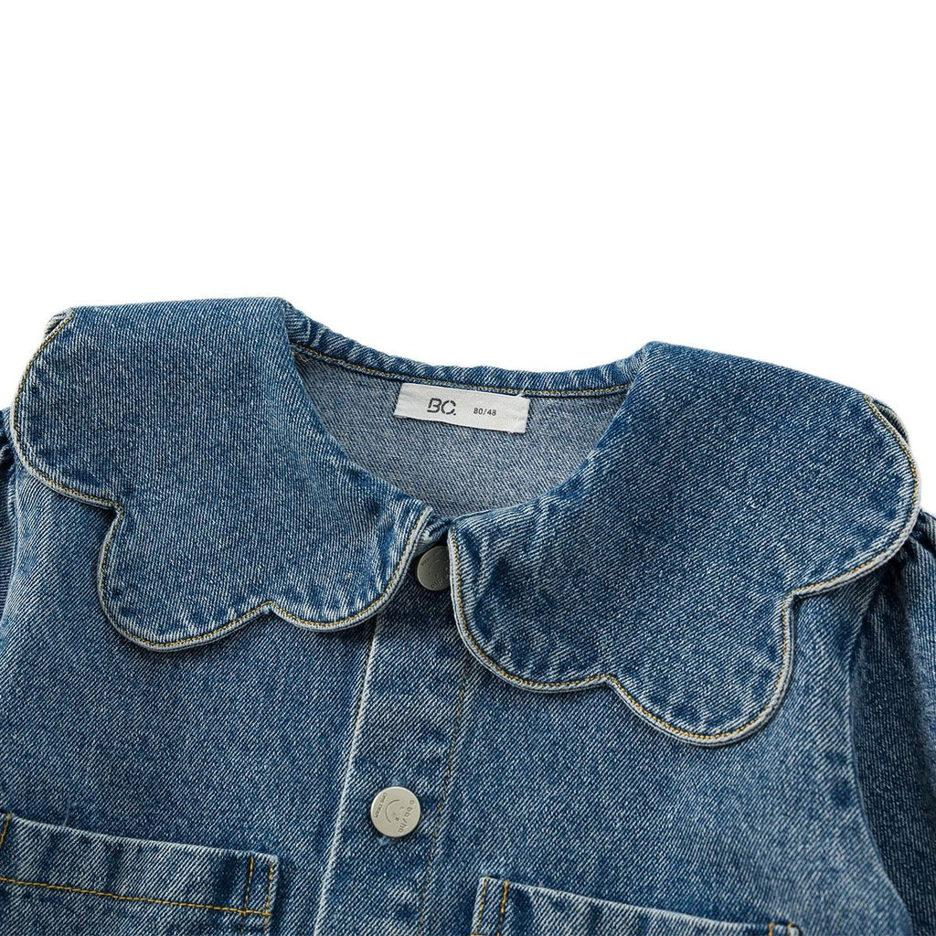 Turn-down Collar Denim Top