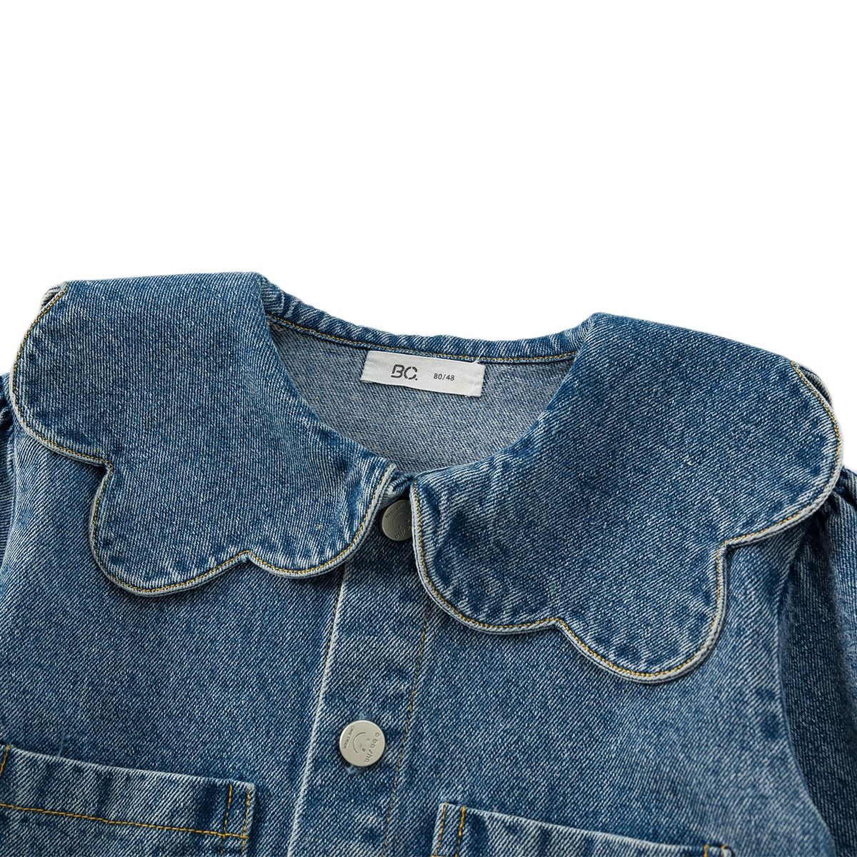 Turn-down Collar Denim Top