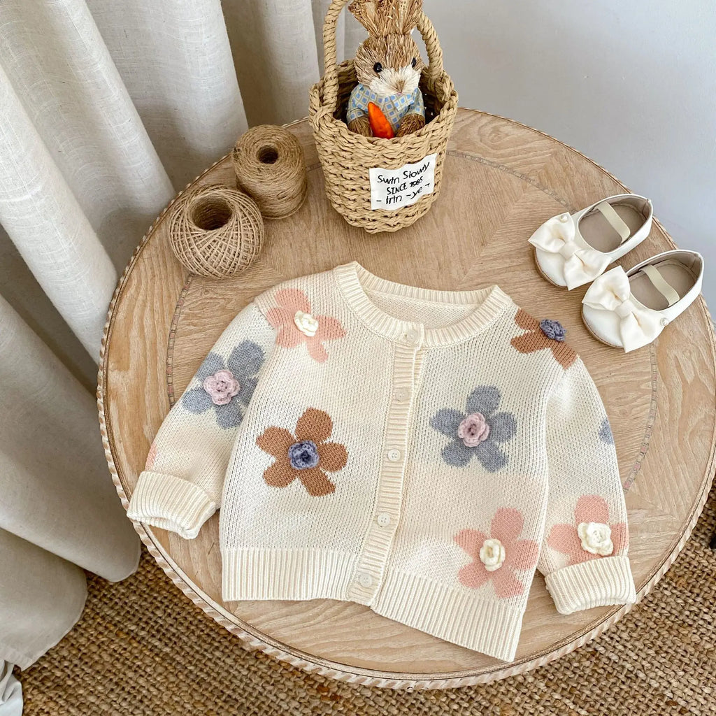 Floral Jacquard Knitted Cardigan
