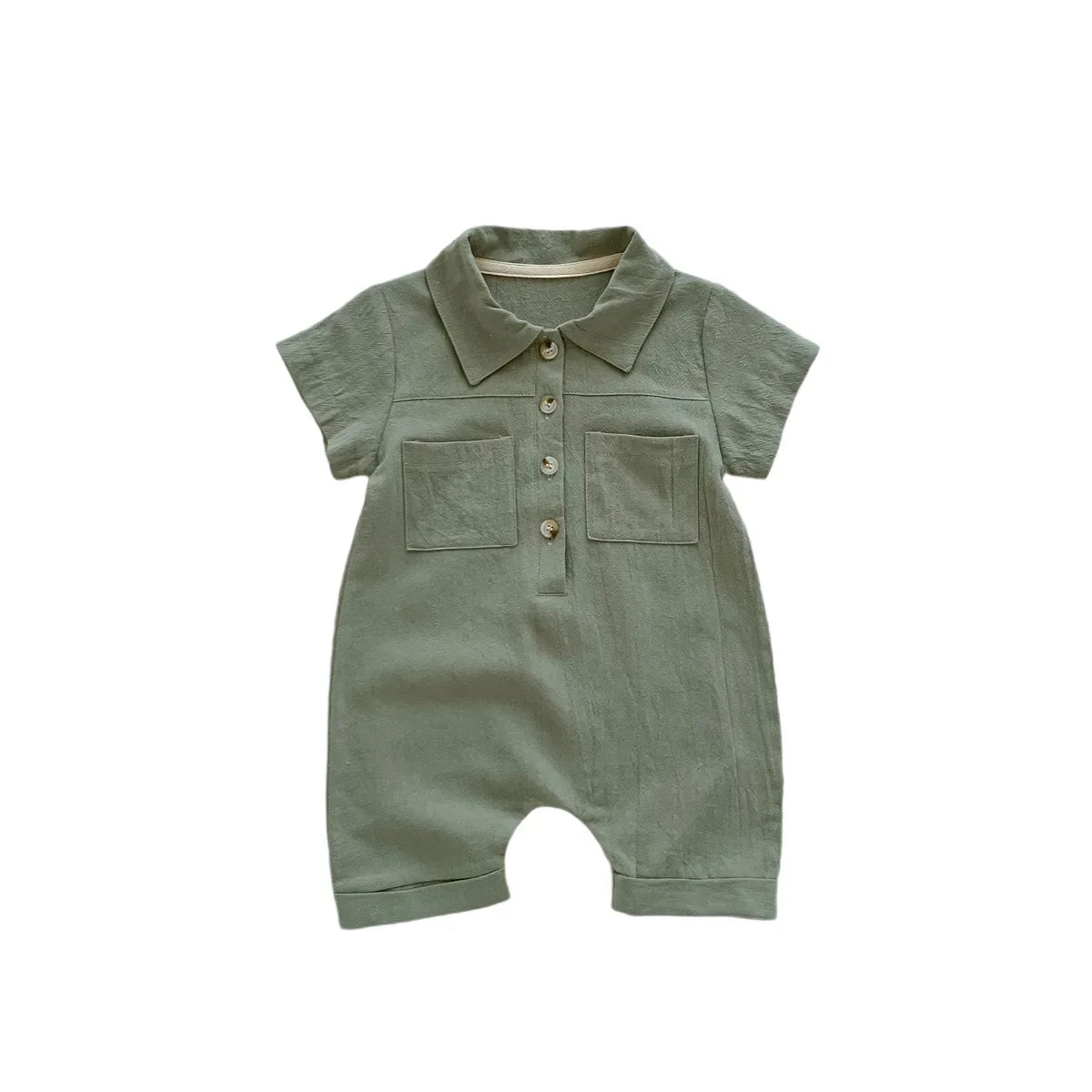 Solid Linen Overalls Jumpsuit