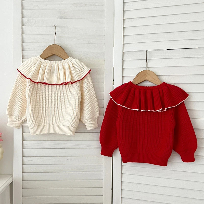 Knitted Flap Collar Cardigan