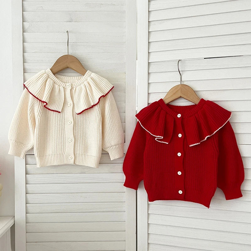 Knitted Flap Collar Cardigan