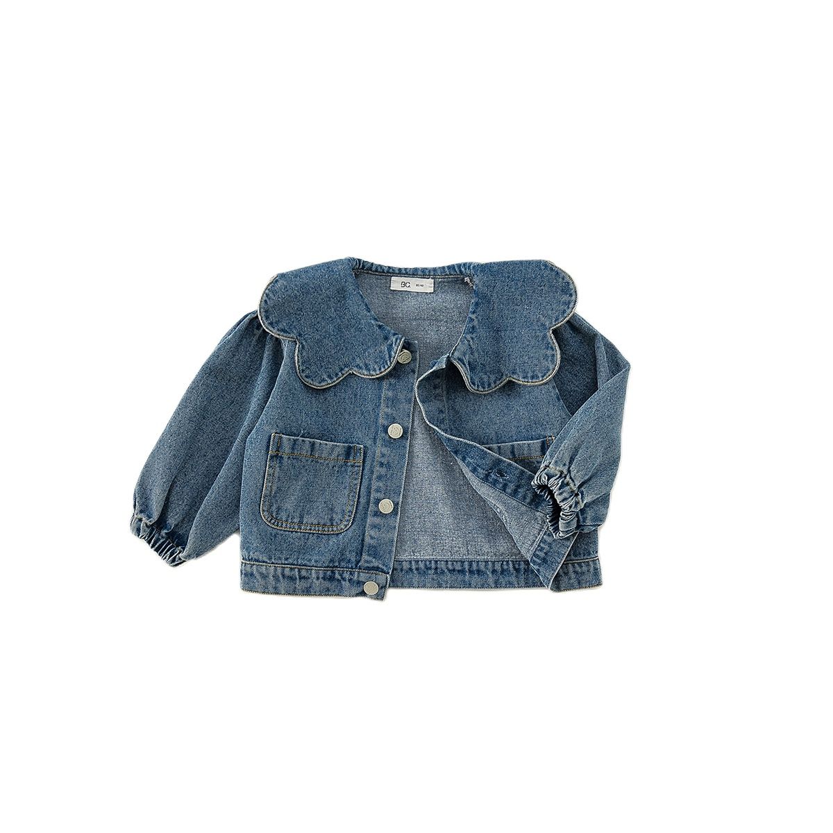Turn-down Collar Denim Top