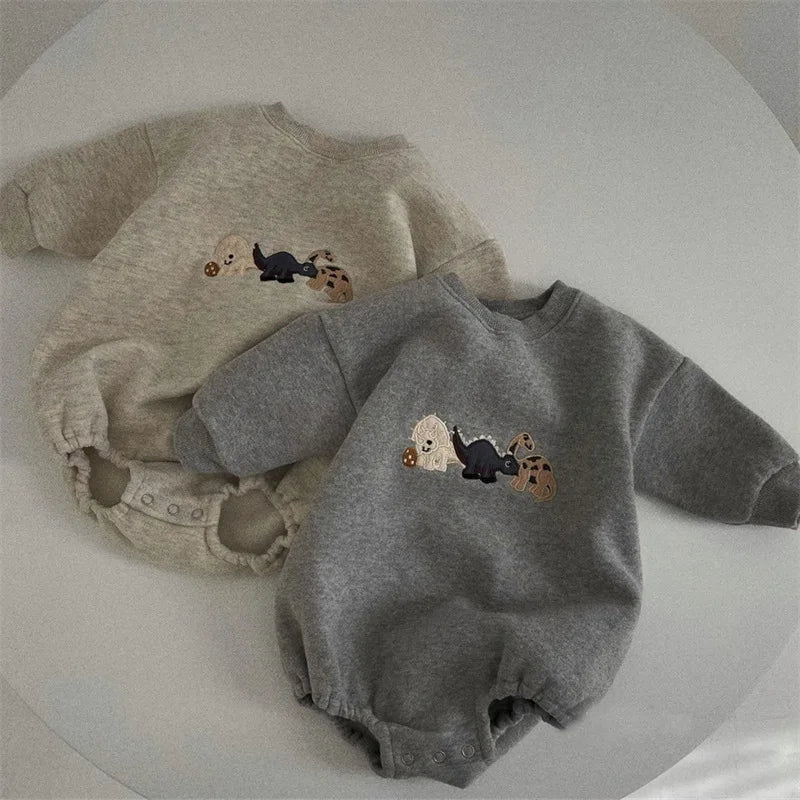 Dinosaur Embroidery Sweater Bodysuit