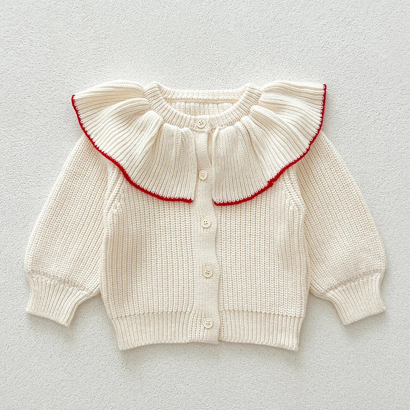 Knitted Flap Collar Cardigan